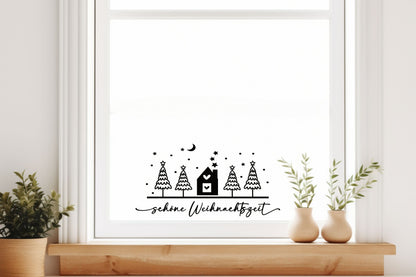 schöne Weihnachtszeit Weihnachten Fensteraufkleber Weihnachten Weihnachtsdeko Fensterbild Aufkleber Sticker Deko für Glas , Spiegel, Fenster