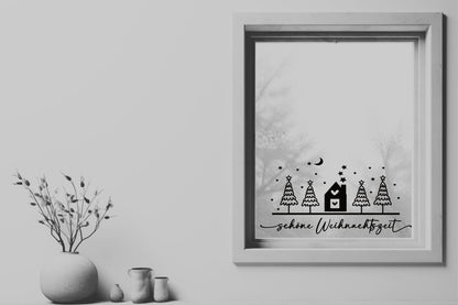 schöne Weihnachtszeit Weihnachten Fensteraufkleber Weihnachten Weihnachtsdeko Fensterbild Aufkleber Sticker Deko für Glas , Spiegel, Fenster
