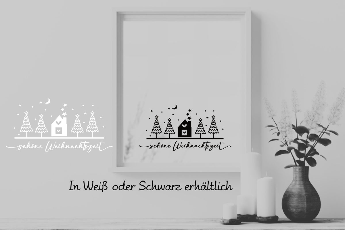 schöne Weihnachtszeit Weihnachten Fensteraufkleber Weihnachten Weihnachtsdeko Fensterbild Aufkleber Sticker Deko für Glas , Spiegel, Fenster