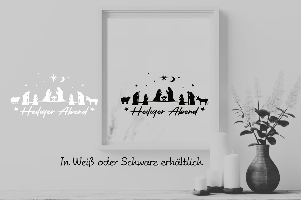 Heiliger Abend Fensteraufkleber Krippe Christkind Jesuskind Fensterbild Aufkleber Fenstersticker Weihnachtsfensterbild Krippenspiel Sticker