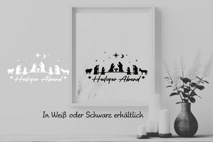 Heiliger Abend Fensteraufkleber Krippe Christkind Jesuskind Fensterbild Aufkleber Fenstersticker Weihnachtsfensterbild Krippenspiel Sticker