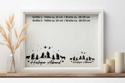 Heiliger Abend Fensteraufkleber Krippe Christkind Jesuskind Fensterbild Aufkleber Fenstersticker Weihnachtsfensterbild Krippenspiel Sticker