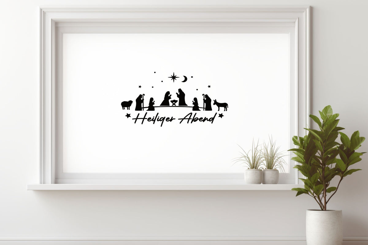 Heiliger Abend Fensteraufkleber Krippe Christkind Jesuskind Fensterbild Aufkleber Fenstersticker Weihnachtsfensterbild Krippenspiel Sticker