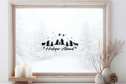 Heiliger Abend Fensteraufkleber Krippe Christkind Jesuskind Fensterbild Aufkleber Fenstersticker Weihnachtsfensterbild Krippenspiel Sticker