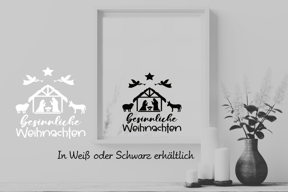 besinnliche Weihnachten Fensteraufkleber Krippe Christkind Jesuskind Fensterbild Aufkleber Fenstersticker Weihnachtsfensterbild Krippenspiel