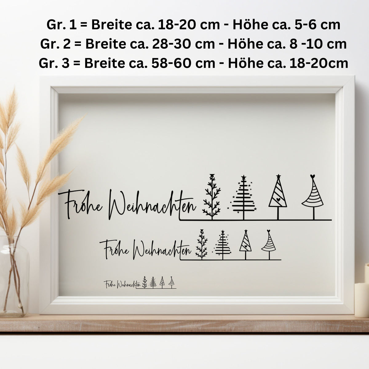 Frohe Weihnachten Fensteraufkleber Weihnachtsbäume Weihnachtsdeko Fensterbild Aufkleber Sticker Tannenbäume auch XXL Version Minimalistisch
