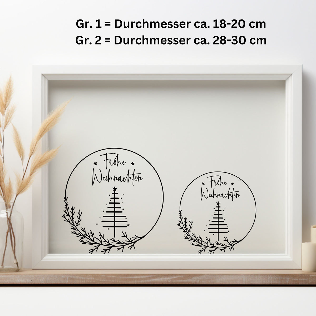 Fensteraufkleber Weihnachtsdeko Frohe Weihnachten Fensterbild mit Tanne Fenstersticker Weihnachtsfensterbild Minimalistisch Skandinavisch