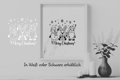 merry christmas Weihnachtsfensterbild Schneemann Fensteraufkleber Weihnachtsdeko Fensterbild Aufkleber Sticker Kinderfenster Glas , Spiegel