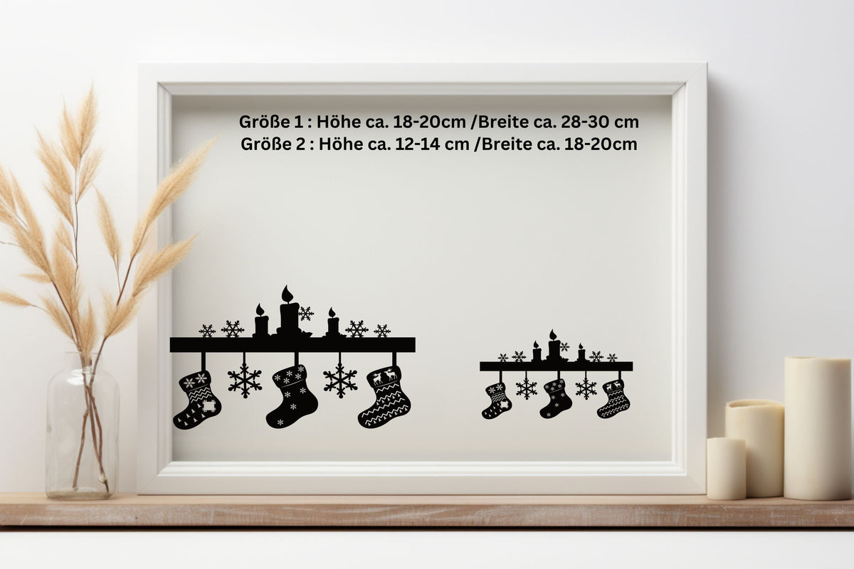 Aufkleber Fensteraufkleber Sticker Nikolausstiefel Winter Dekoration Vinyl Adventszeit Fensterbild Weihnachtsdekoration Nikolaus Kaminsims