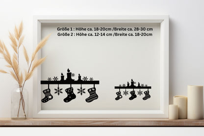 Aufkleber Fensteraufkleber Sticker Nikolausstiefel Winter Dekoration Vinyl Adventszeit Fensterbild Weihnachtsdekoration Nikolaus Kaminsims