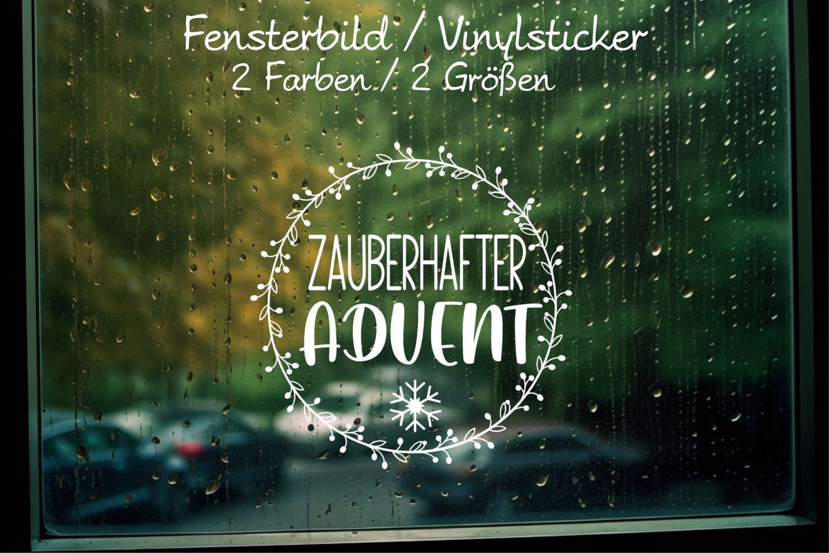 zauberhafter Advent Weihnachten Weihnachtsfenster Fensterbild Aufkleber Fenstersticker Weihnachtsfensterbild Minimalistisch Adventsfenster