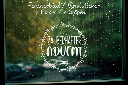 zauberhafter Advent Weihnachten Weihnachtsfenster Fensterbild Aufkleber Fenstersticker Weihnachtsfensterbild Minimalistisch Adventsfenster