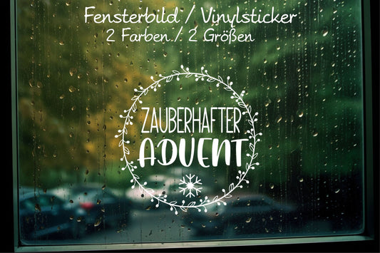 zauberhafter Advent Weihnachten Weihnachtsfenster Fensterbild Aufkleber Fenstersticker Weihnachtsfensterbild Minimalistisch Adventsfenster