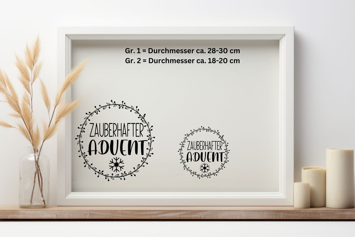 zauberhafter Advent Weihnachten Weihnachtsfenster Fensterbild Aufkleber Fenstersticker Weihnachtsfensterbild Minimalistisch Adventsfenster