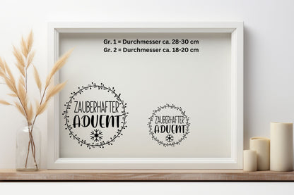 zauberhafter Advent Weihnachten Weihnachtsfenster Fensterbild Aufkleber Fenstersticker Weihnachtsfensterbild Minimalistisch Adventsfenster