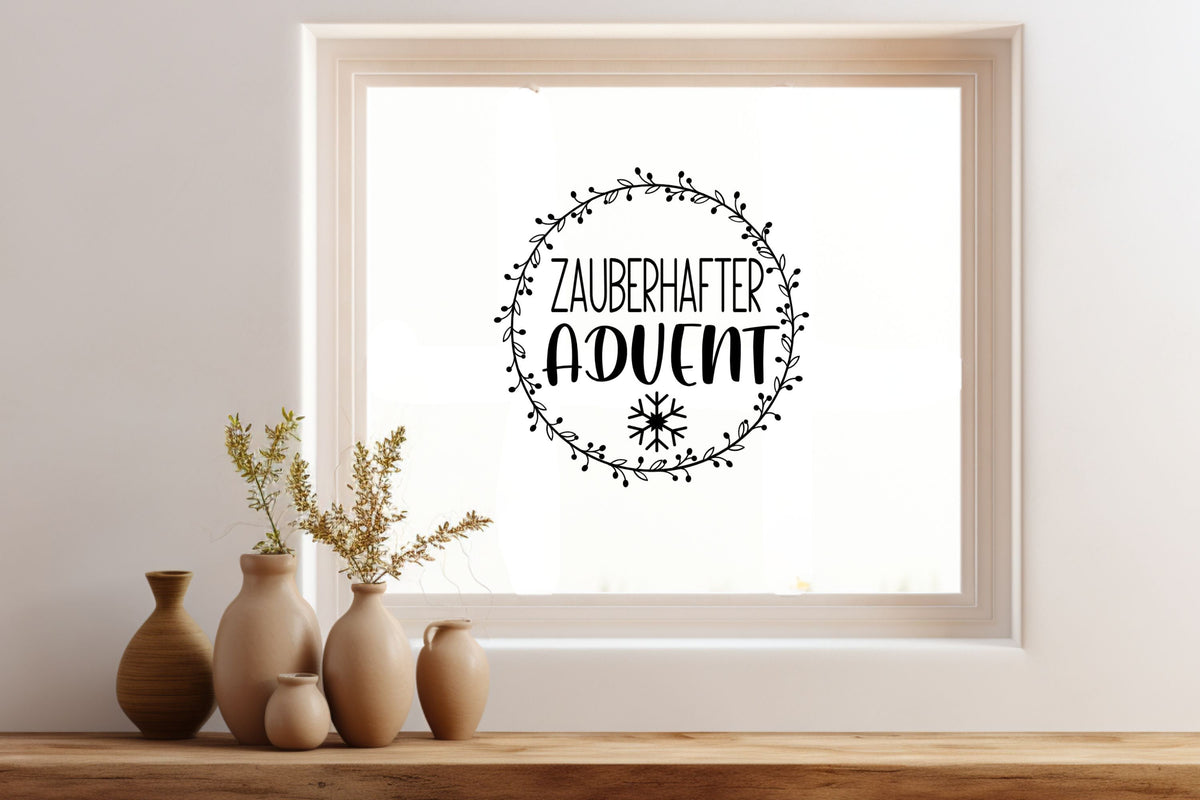 zauberhafter Advent Weihnachten Weihnachtsfenster Fensterbild Aufkleber Fenstersticker Weihnachtsfensterbild Minimalistisch Adventsfenster
