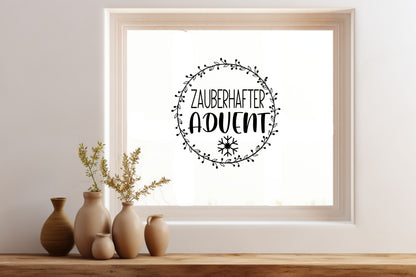 zauberhafter Advent Weihnachten Weihnachtsfenster Fensterbild Aufkleber Fenstersticker Weihnachtsfensterbild Minimalistisch Adventsfenster