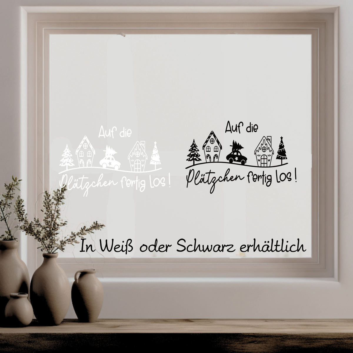 Plätzchen Weihnachtsbäckerei Weihnachtsfensterbild Fensteraufkleber Weihnachtsdeko Fensterbild Aufkleber Sticker Winter Advent Dekoration