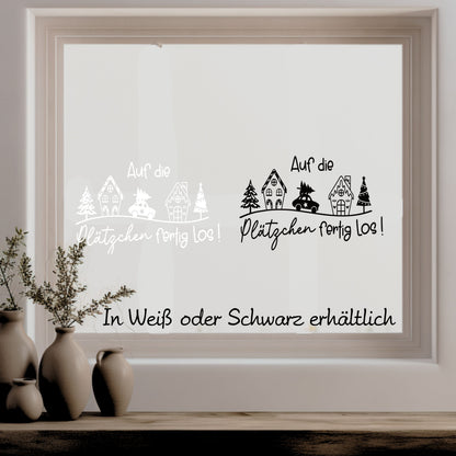 Plätzchen Weihnachtsbäckerei Weihnachtsfensterbild Fensteraufkleber Weihnachtsdeko Fensterbild Aufkleber Sticker Winter Advent Dekoration