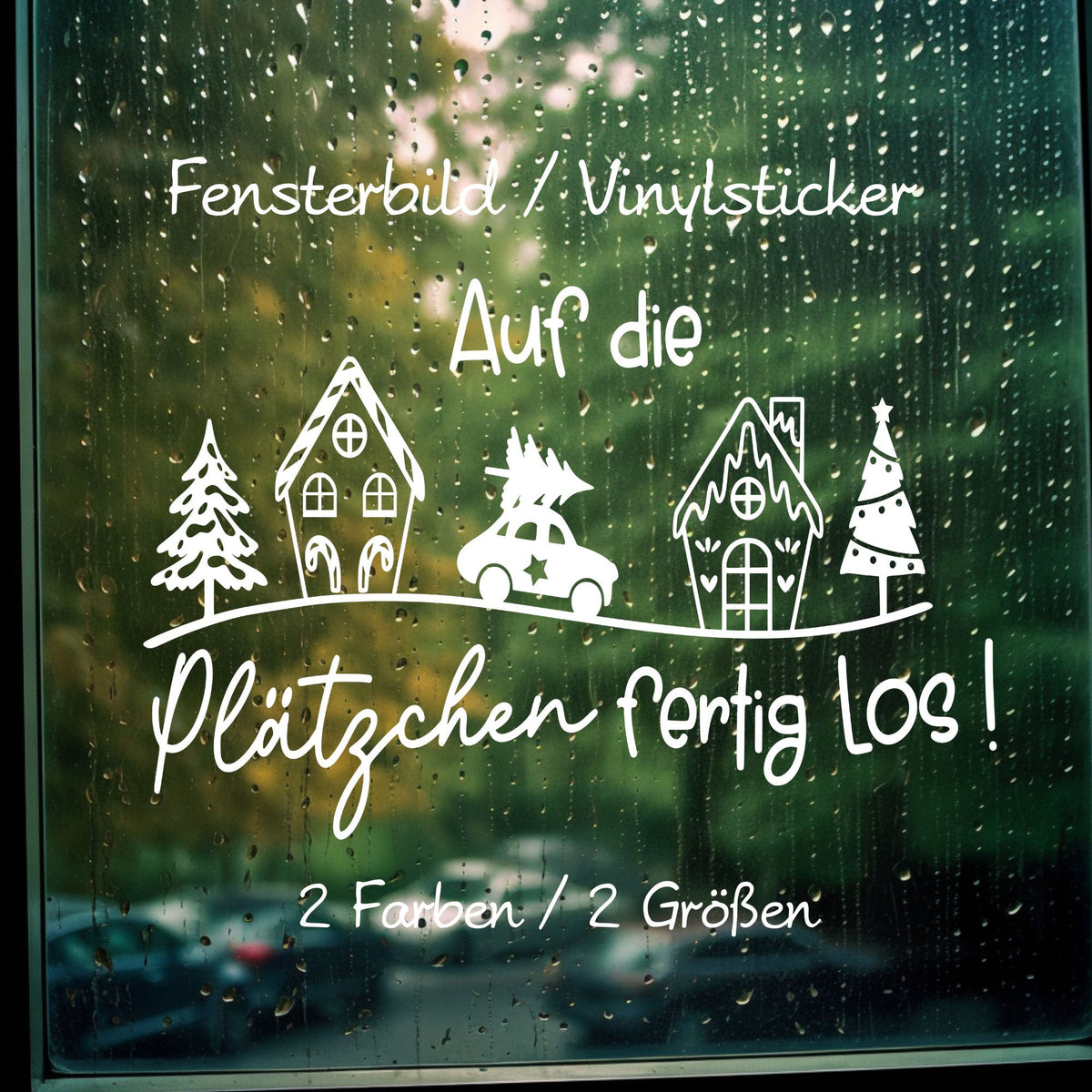 Plätzchen Weihnachtsbäckerei Weihnachtsfensterbild Fensteraufkleber Weihnachtsdeko Fensterbild Aufkleber Sticker Winter Advent Dekoration