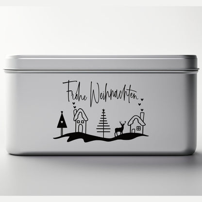 Frohe Weihnachten Fensteraufkleber Weihnachtsbäume Deko Fensterbild Aufkleber Sticker Weihnachtshäuser auch XXL Szene Minimalistisch