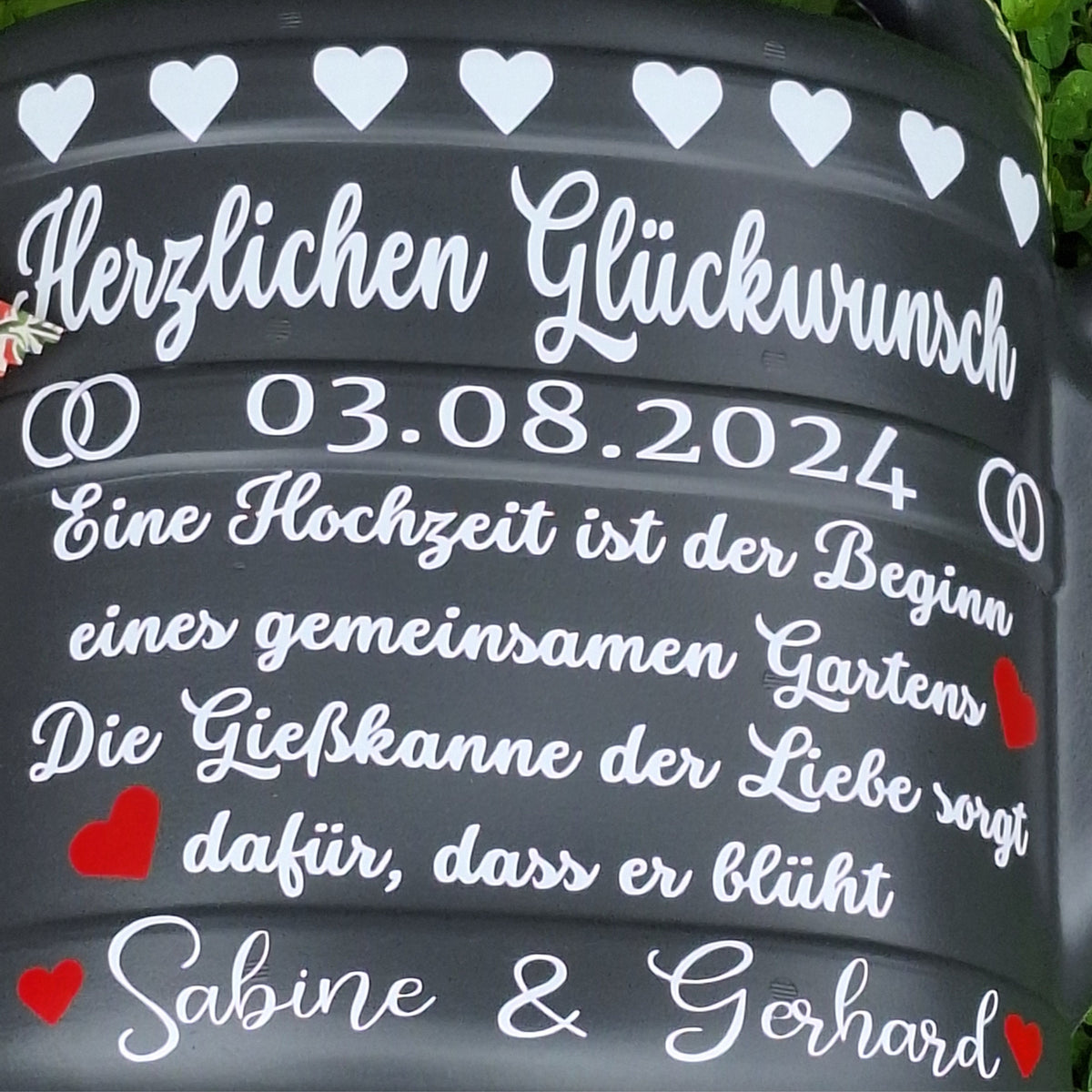 Gießkanne Hochzeit personalisiertes Hochzeitsgeschenk ,Geschenk Ehepaar, Eheleute Geschenkidee Geldgeschenk ,Kanne f. Kies,Brautpaargeschenk