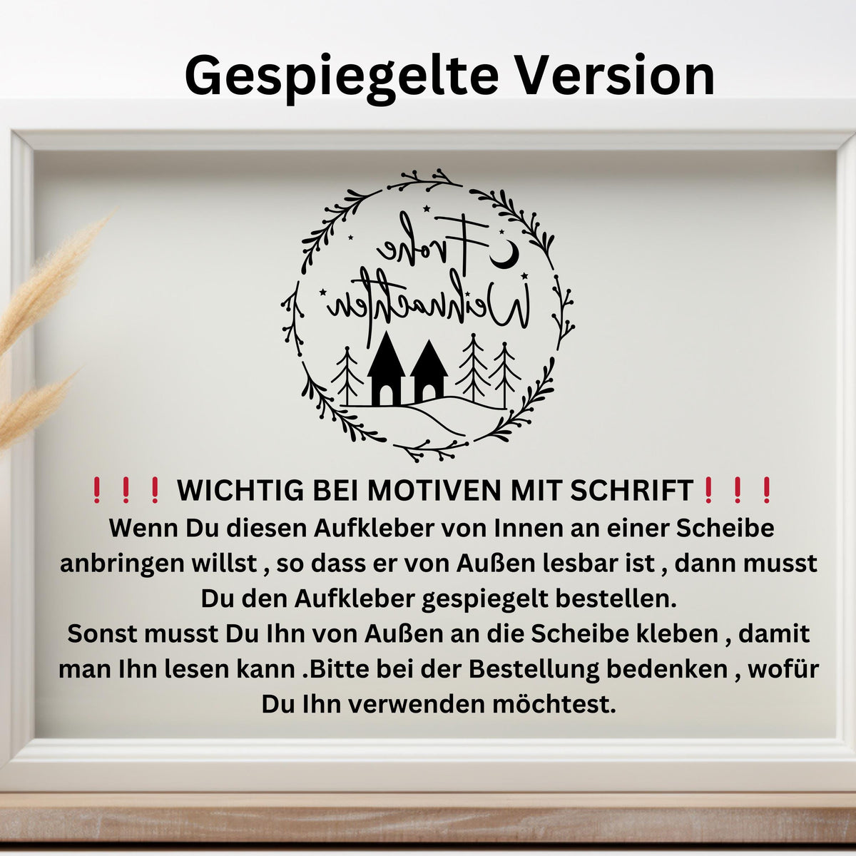 Fensterdeko Frohe Weihnachten Fensterbild Weihnachtsdekoration Sticker Kranz Advent Dekofenster 2 Farben 2 Größen minimalistisch Aufkleber