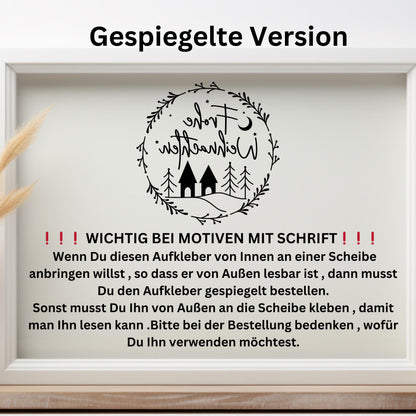 Fensterdeko Frohe Weihnachten Fensterbild Weihnachtsdekoration Sticker Kranz Advent Dekofenster 2 Farben 2 Größen minimalistisch Aufkleber