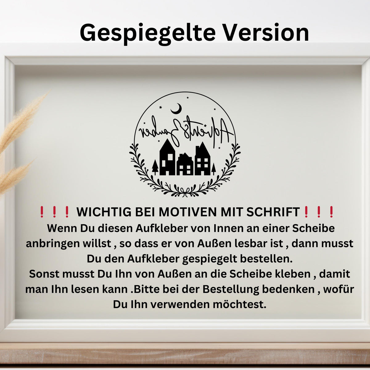 Fensterdeko Adventszauber Weihnachten Fensterbild Weihnachtsdekoration Sticker Kranz für Advent Dekofenster in 2 Farben 2 Größen Aufkleber