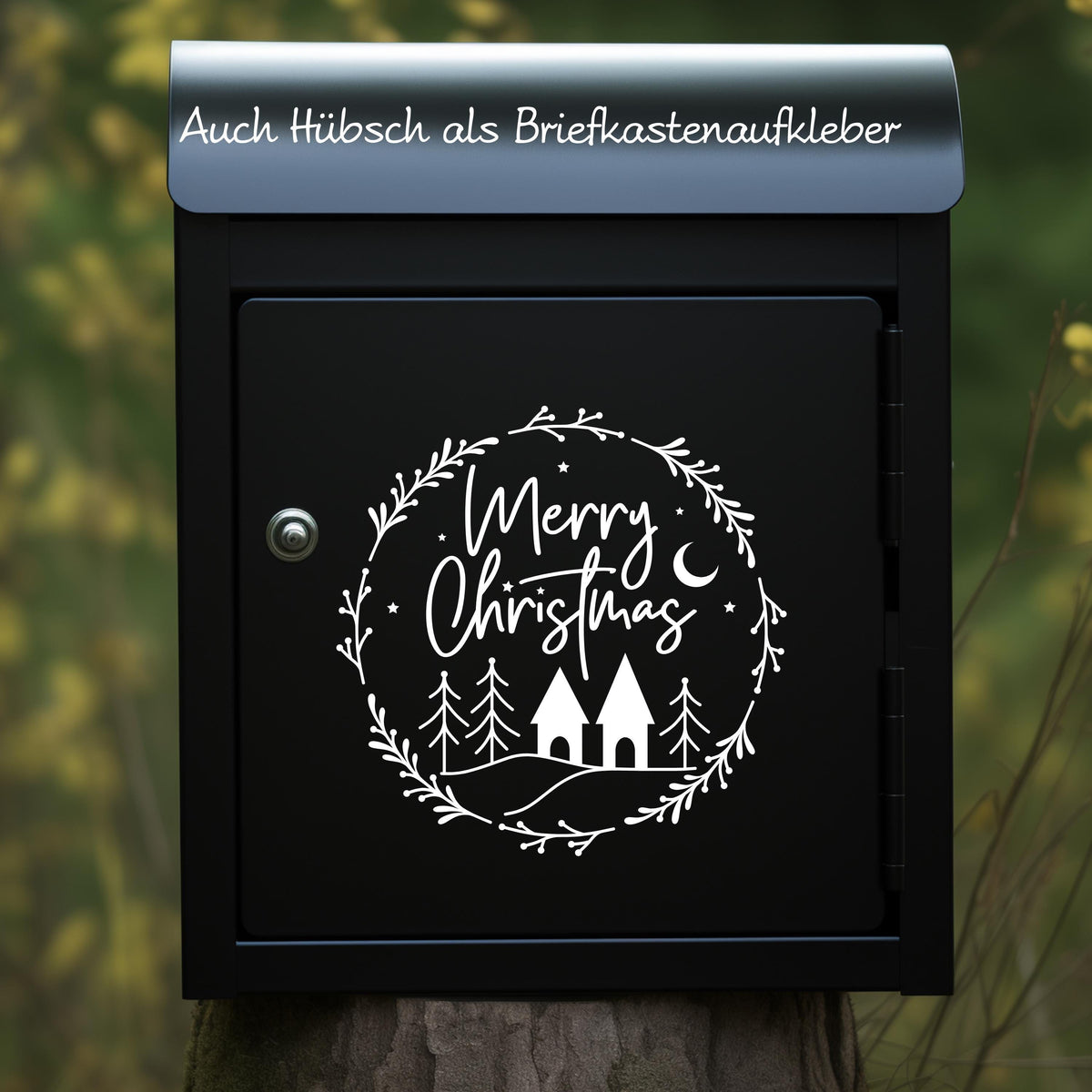 Weihnachtsfensterbild merry christmas Weihnachten Fensterbild Weihnachtsdekoration Sticker Kranz für Dekofenster 2 Farben 2 Größen Aufkleber