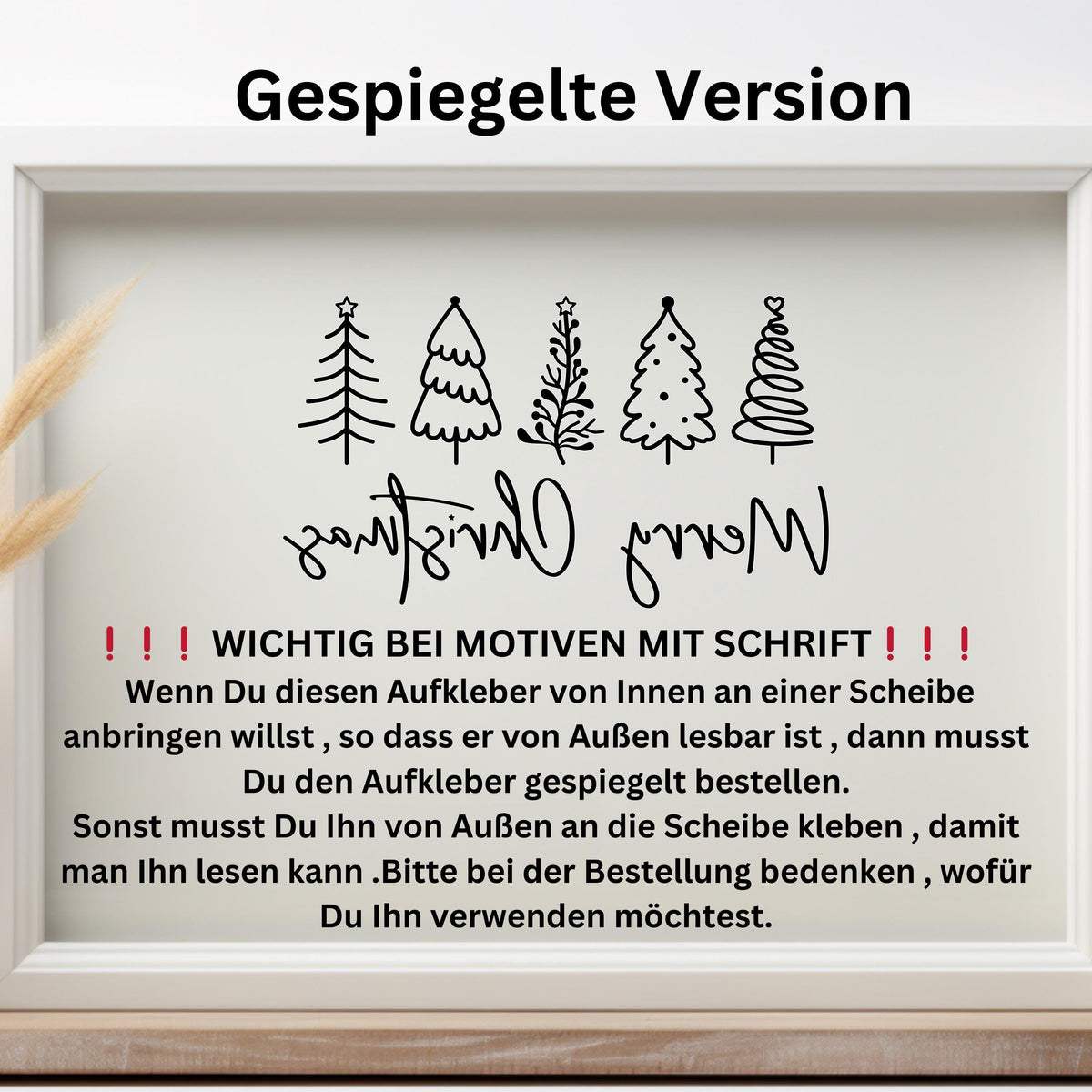 Weihnachtsfensterbild merry christmas Weihnachten Fensterbild Weihnachtsdekoration Sticker Tannen Dekofenster 2 Farben 2 Größen Aufkleber