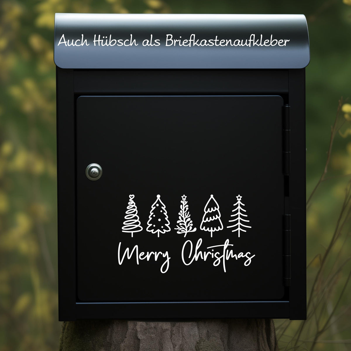 Weihnachtsfensterbild merry christmas Weihnachten Fensterbild Weihnachtsdekoration Sticker Tannen Dekofenster 2 Farben 2 Größen Aufkleber