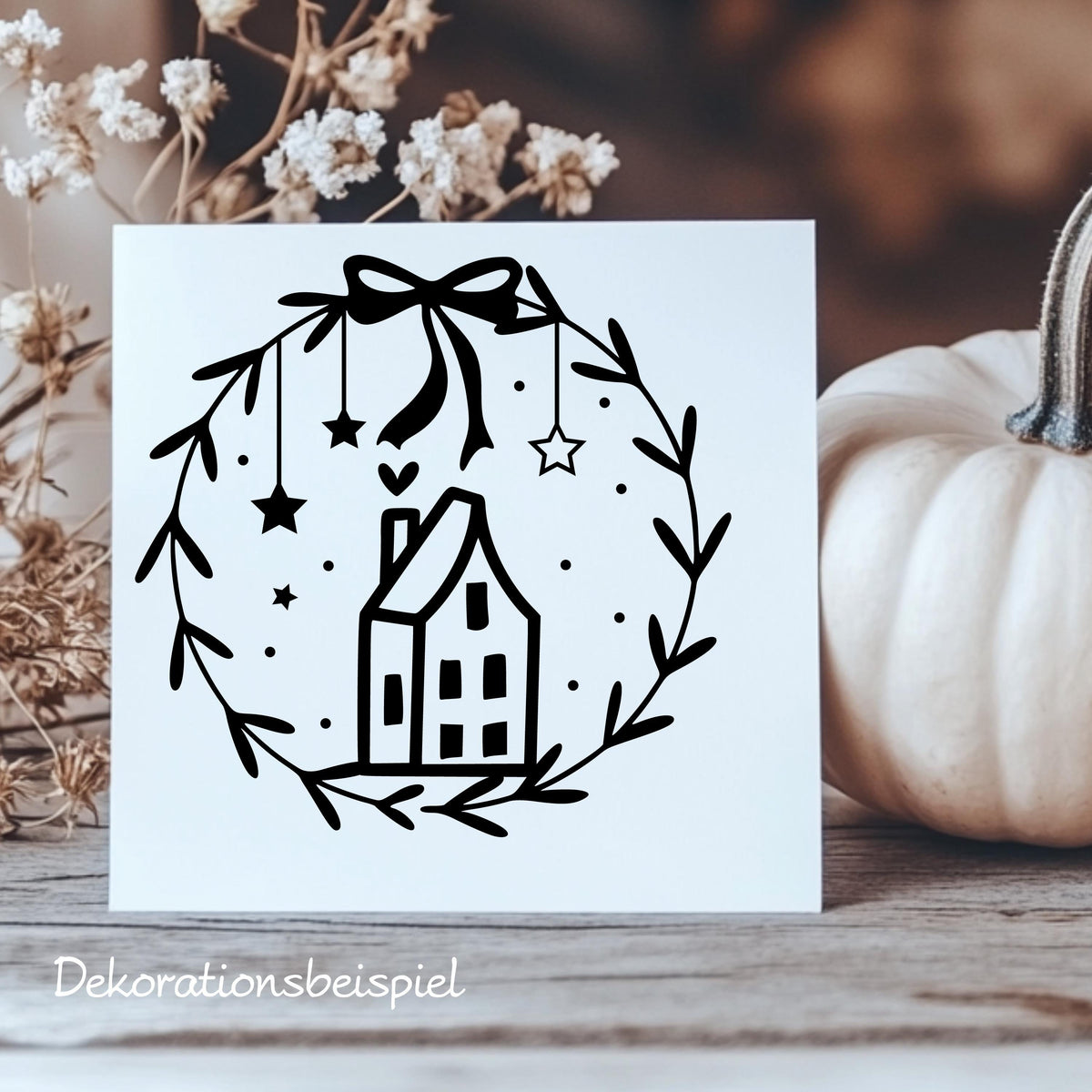 Weihnachtsfensterbild minimalistisch Häuschen Weihnachten Fensterbild Weihnachtsdekoration Sticker Skandi Deko 2 Farben 3 Größen Aufkleber
