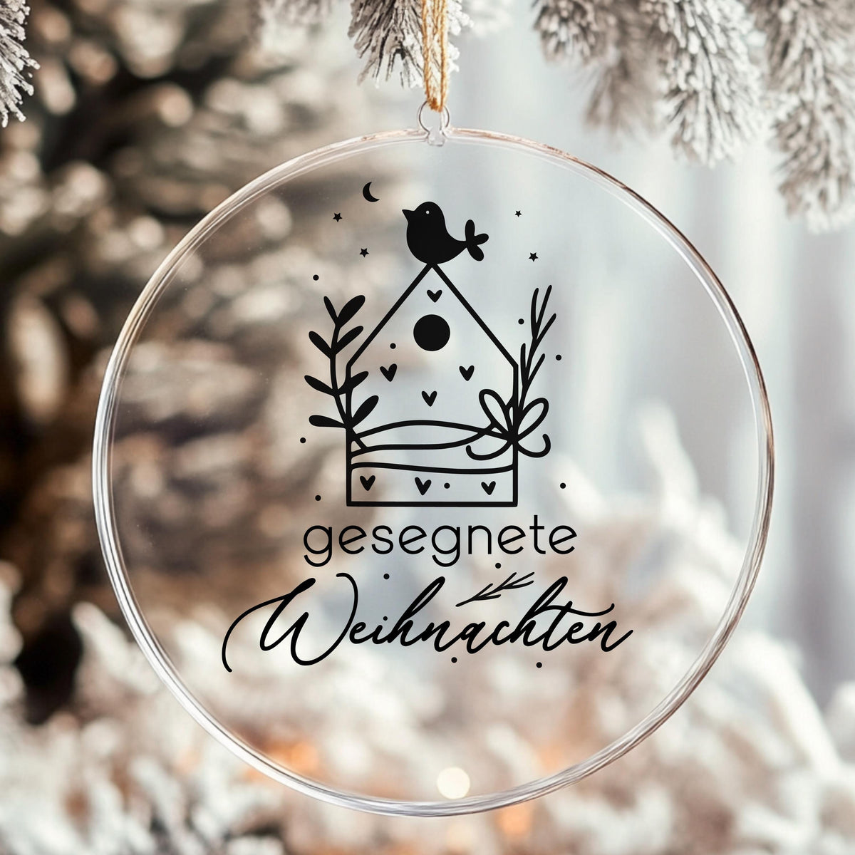 Fensteraufkleber gesegnete Weihnachten Häuschen Fensterbild Aufkleber Fenstersticker Winterfensterbild Minimalistische Jahreszeiten Deko