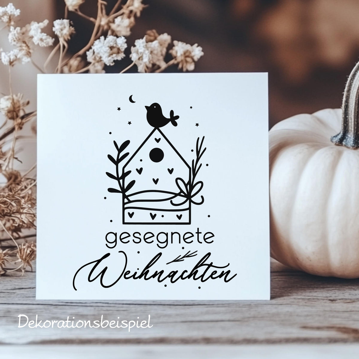 Fensteraufkleber gesegnete Weihnachten Häuschen Fensterbild Aufkleber Fenstersticker Winterfensterbild Minimalistische Jahreszeiten Deko