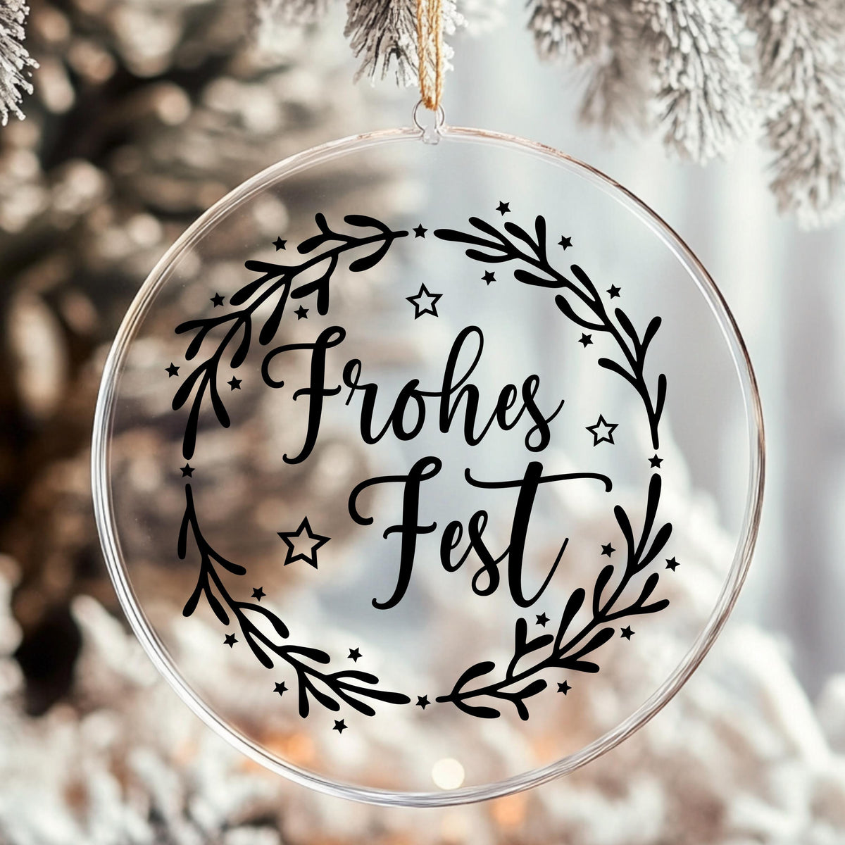 Fensterbild Weihnachtskranz Frohes Fest Weihnachten minimalistische Weihnachtsdekoration Sticker Adventsdeko 2 Farben 3 Größen Diy Aufkleber