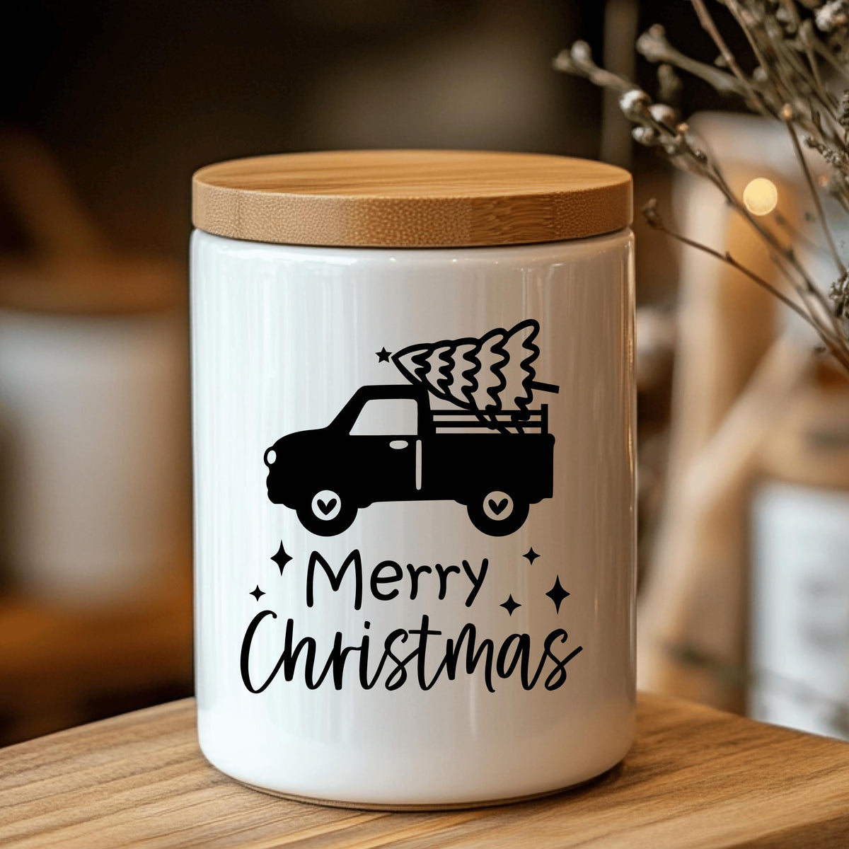 Fensteraufkleber merry christmas Truck mit Tannenbaum Weihnachten Fensterbild Aufkleber Fenstersticker Winterfensterbild Jahreszeiten Deko