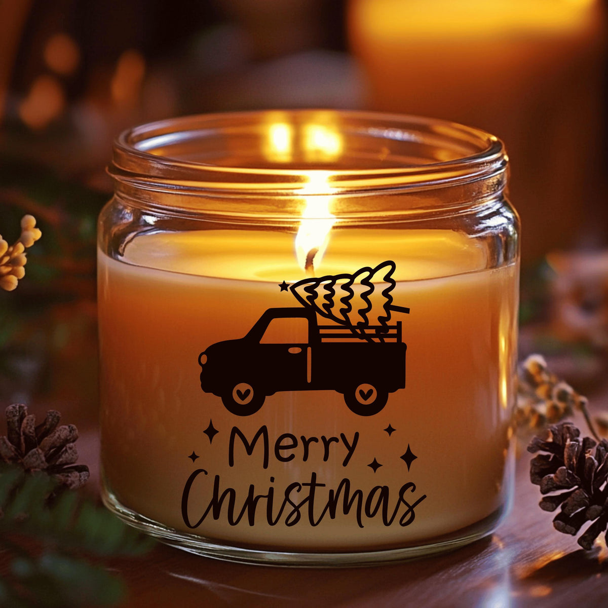 Fensteraufkleber merry christmas Truck mit Tannenbaum Weihnachten Fensterbild Aufkleber Fenstersticker Winterfensterbild Jahreszeiten Deko