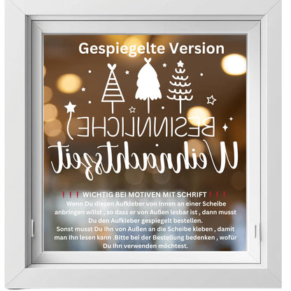 Fensteraufkleber besinnliche Weihnachtszeit Fensterbild Aufkleber Fenstersticker Weihnachten Jahreszeiten Deko 3 Größen plus XXL in 2 Farben