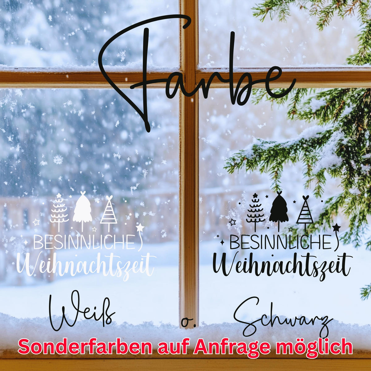Fensteraufkleber besinnliche Weihnachtszeit Fensterbild Aufkleber Fenstersticker Weihnachten Jahreszeiten Deko 3 Größen plus XXL in 2 Farben