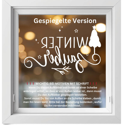 Fensteraufkleber Winterzauber Fensterbild Aufkleber Fenstersticker Jahreszeiten Weihnachten Advent Winter Deko 3 Größen plus XXL 2 Farben