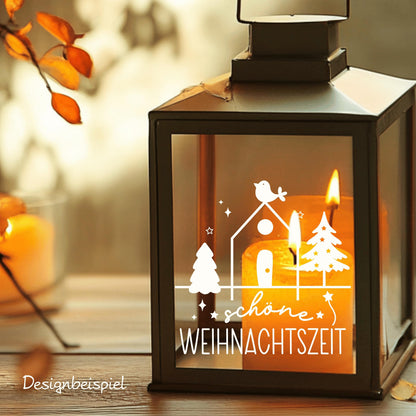 Fensteraufkleber schöne Weihnachtszeit Vogel Häuschen Weihnachten Fensterbild Aufkleber Fenstersticker Winter Deko in 2 Farben 3 Größen