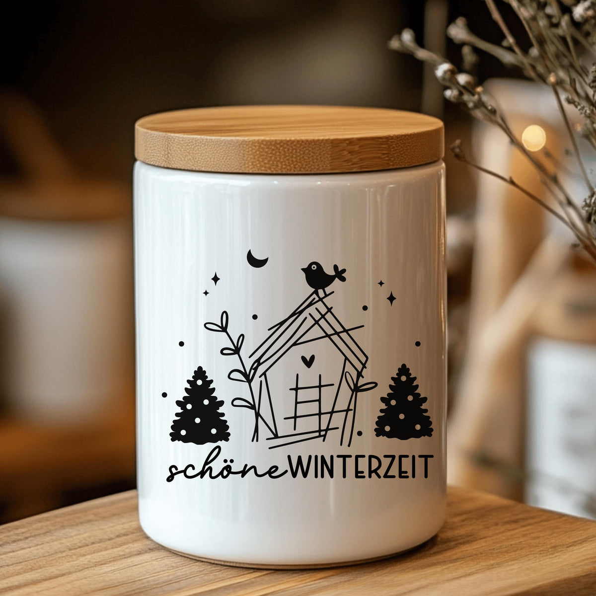 Fensteraufkleber schöne Winterzeit Häuschen Weihnachten Fensterbild Aufkleber Fenstersticker Winter Jahreszeiten Deko 2 Farben 3 Größen