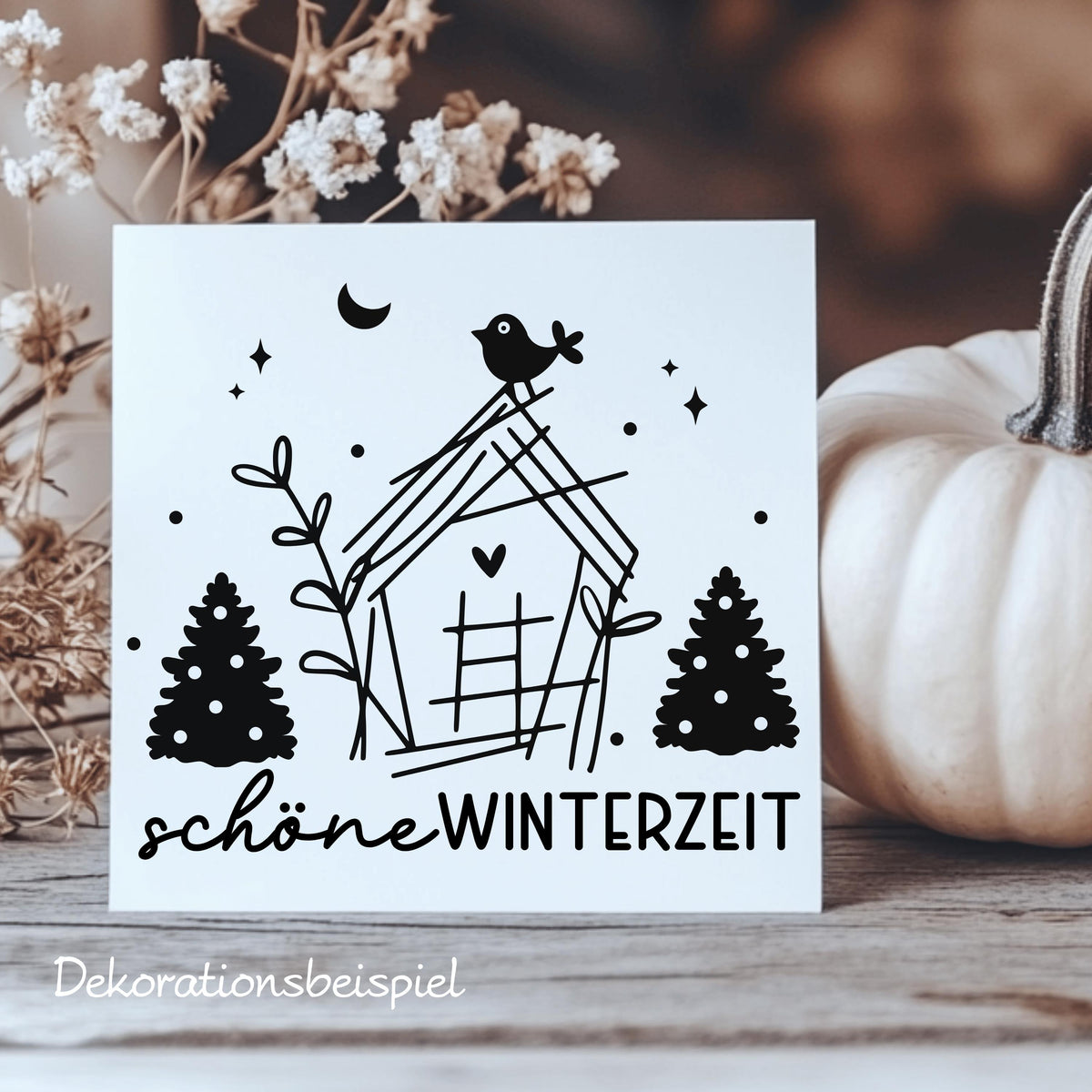 Fensteraufkleber schöne Winterzeit Häuschen Weihnachten Fensterbild Aufkleber Fenstersticker Winter Jahreszeiten Deko 2 Farben 3 Größen