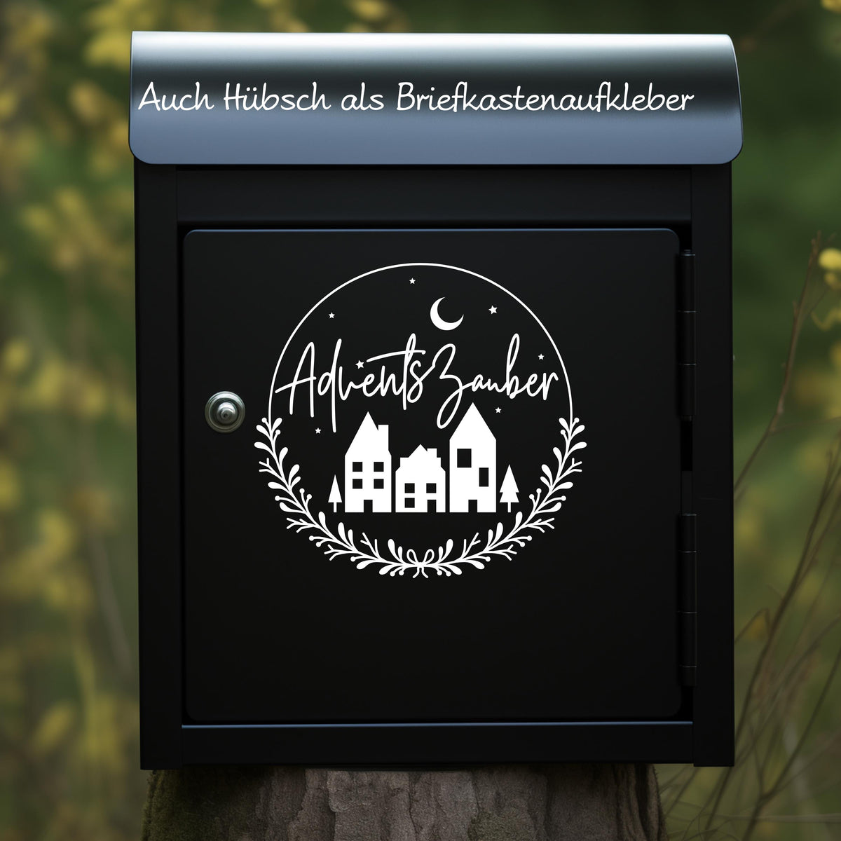 Fensterdeko Adventszauber Weihnachten Fensterbild Weihnachtsdekoration Sticker Kranz für Advent Dekofenster in 2 Farben 2 Größen Aufkleber