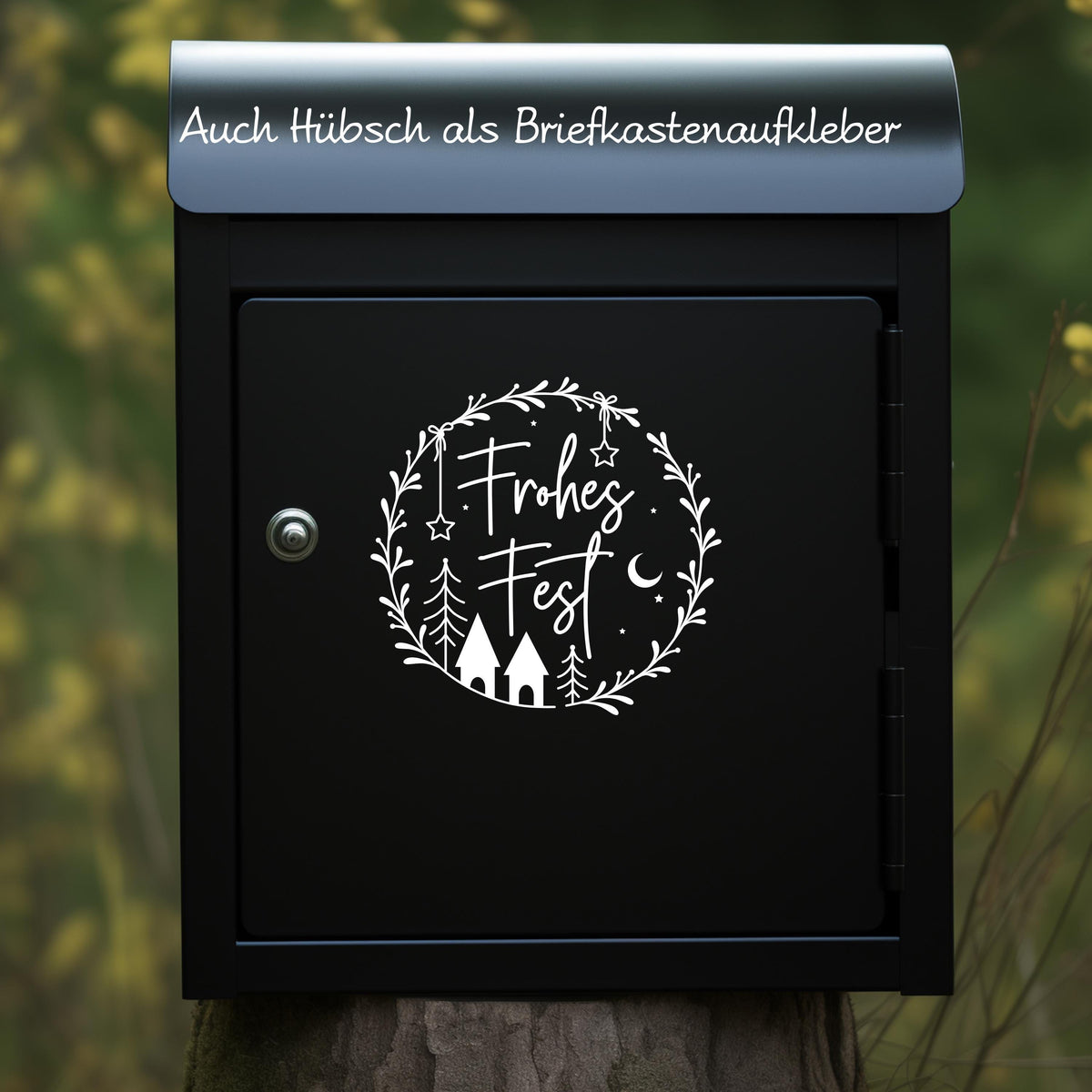 Weihnachtsfensterbild Frohes Fest Weihnachten Fensterbild Weihnachtsdekoration Sticker Kranz Advent Dekofenster 2 Farben 2 Größen Aufkleber