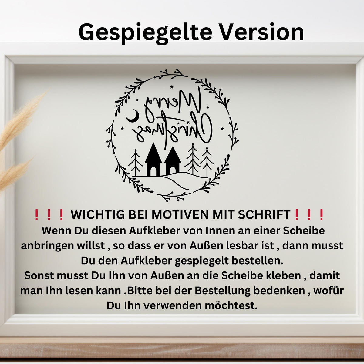Weihnachtsfensterbild merry christmas Weihnachten Fensterbild Weihnachtsdekoration Sticker Kranz für Dekofenster 2 Farben 2 Größen Aufkleber
