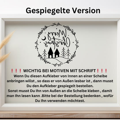 Weihnachtsfensterbild merry christmas Weihnachten Fensterbild Weihnachtsdekoration Sticker Kranz für Dekofenster 2 Farben 2 Größen Aufkleber
