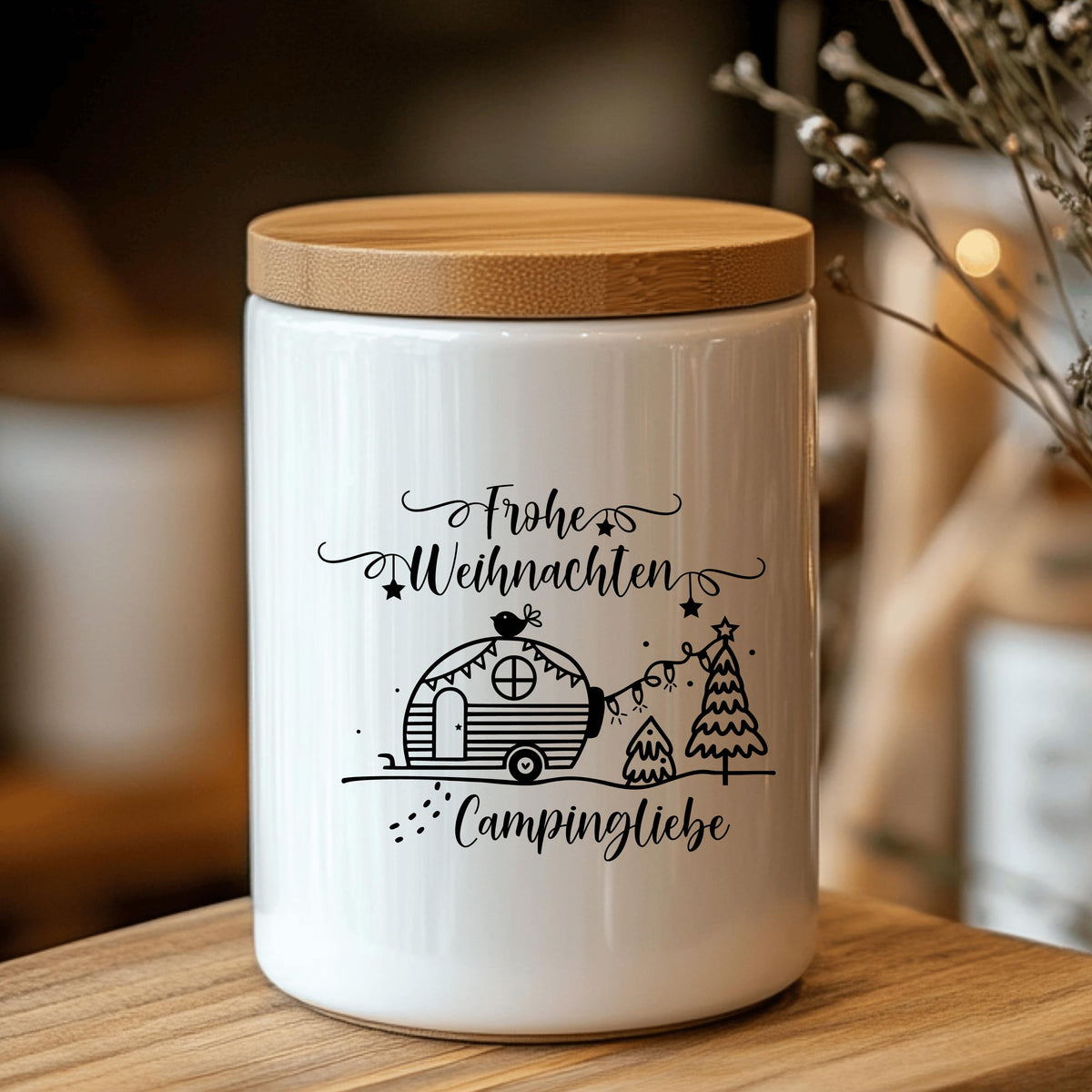 Fensterbild Camper Fensteraufkleber Campingliebe Frohe Weihnachten Aufkleber Fenstersticker Deko Advent und Winter Sticker 3 Größen 2 Farben