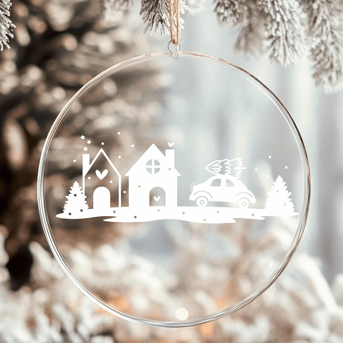 Fensteraufkleber Winterzeit Häuser Szene Weihnachten Fensterbild Diy Aufkleber Advent Fenstersticker  Dekoration 3 Größen plus XXL 2 Farben